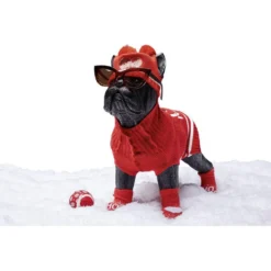 Bonnet de Noël pour chien rouge à sequin