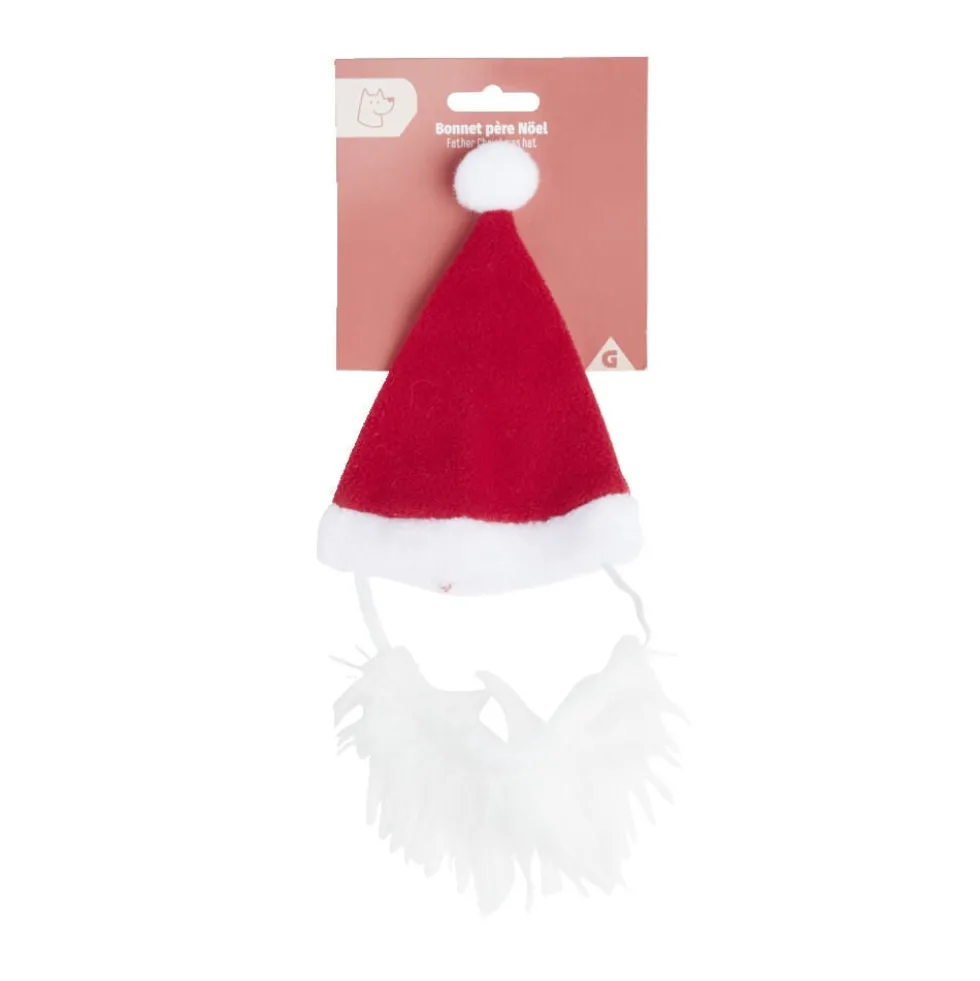 Bonnet pour chien Père Noël L17xH13cm