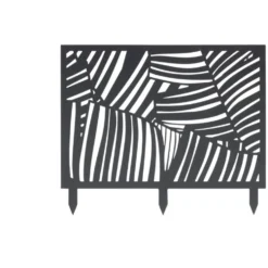 Bordure de jardin métal design feuillage ajouré noir 50xH41,5 cm