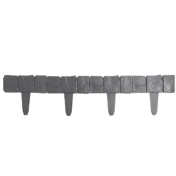 Bordure de jardin à planter effet pierre grise 4 pièces L25xH10cm
