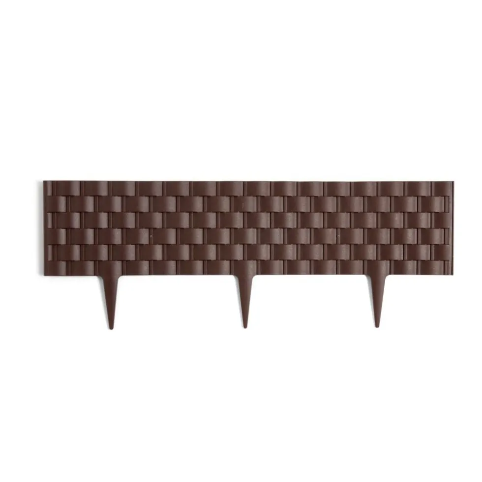 Bordure de jardin plastique effet tressé L60xH22cm (2 modèles gris ou marron)