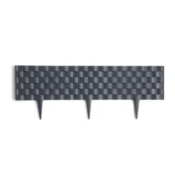 Bordure de jardin plastique effet tressé L60xH22cm (2 modèles gris ou marron)