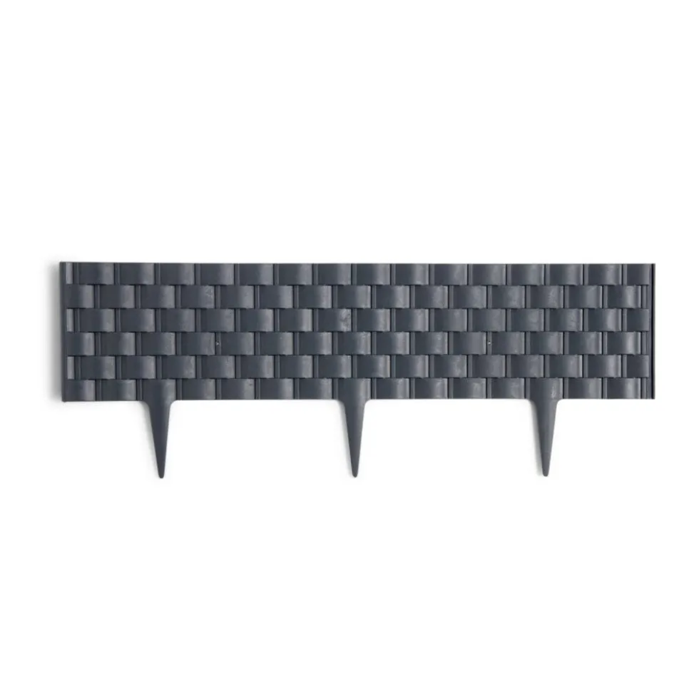 Bordure de jardin plastique effet tressé L60xH22cm (2 modèles gris ou marron)