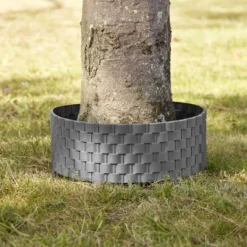 Bordure de jardin plastique effet tressé L60xH22cm (2 modèles gris ou marron)