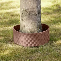 Bordure de jardin plastique effet tressé L60xH22cm (2 modèles gris ou marron)