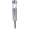 Borne solaire argenté à planter 1 LED blanc froid