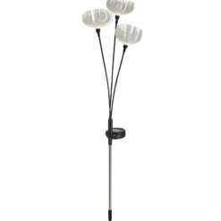 Borne solaire en métal à planter forme méduse transparente H70cm