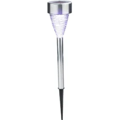 Borne solaire led à planter en inox argent ou or