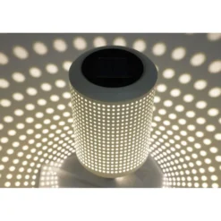 Borne solaire à planter acier gris forme torche Ø10xH107cm