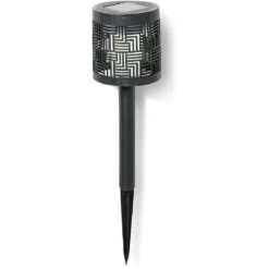 Borne solaire plastique ajouré noir H36,5cm