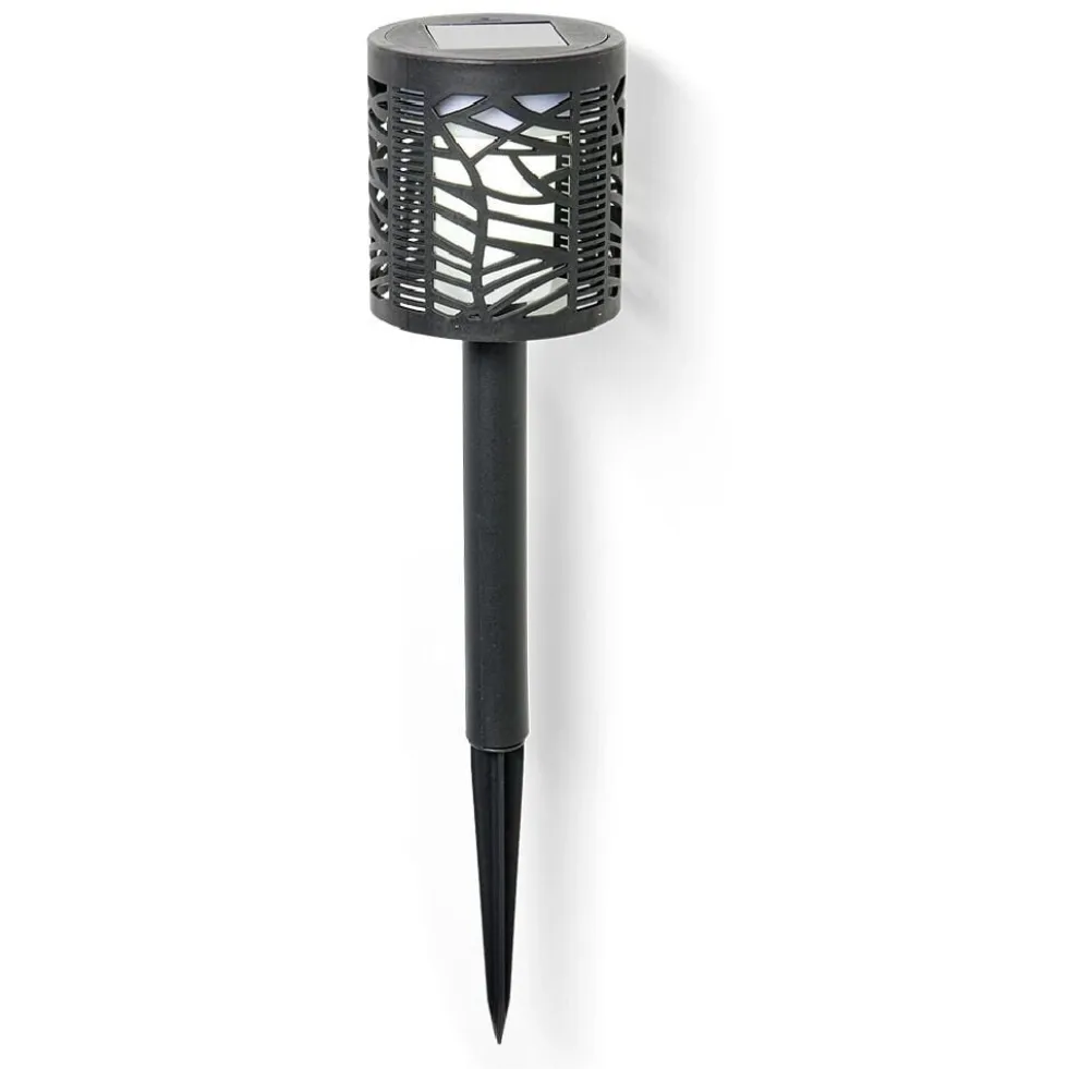 Borne solaire plastique ajouré noir H36,5cm