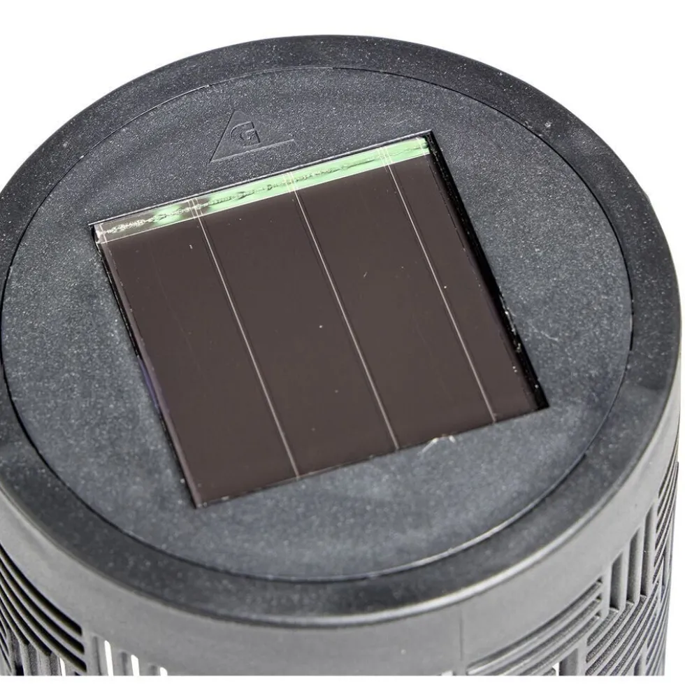 Borne solaire plastique ajouré noir H36,5cm