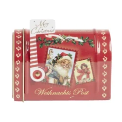 Boîte aux lettres Noël décorative métal rouge 11x6xH7,5cm