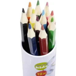 Boîte avec 12 crayons de couleur et taille crayon intégré