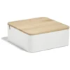 Boîte à bijoux rectangulaire avec miroir 14,6x14,6xH5,6cm
