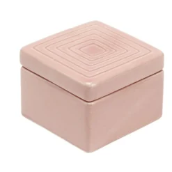 Boîte carrée céramique rose 11x11x8cm