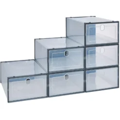 Boîte à chaussures plastique transparent x2