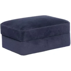 Boîte décorative en velours bleu marine