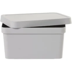 Boîte de rangement avec couvercle grise 3,6 L