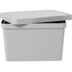 Boîte de rangement avec couvercle grise 17 L
