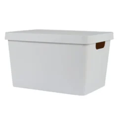 Boîte de rangement avec couvercle beige 17 L