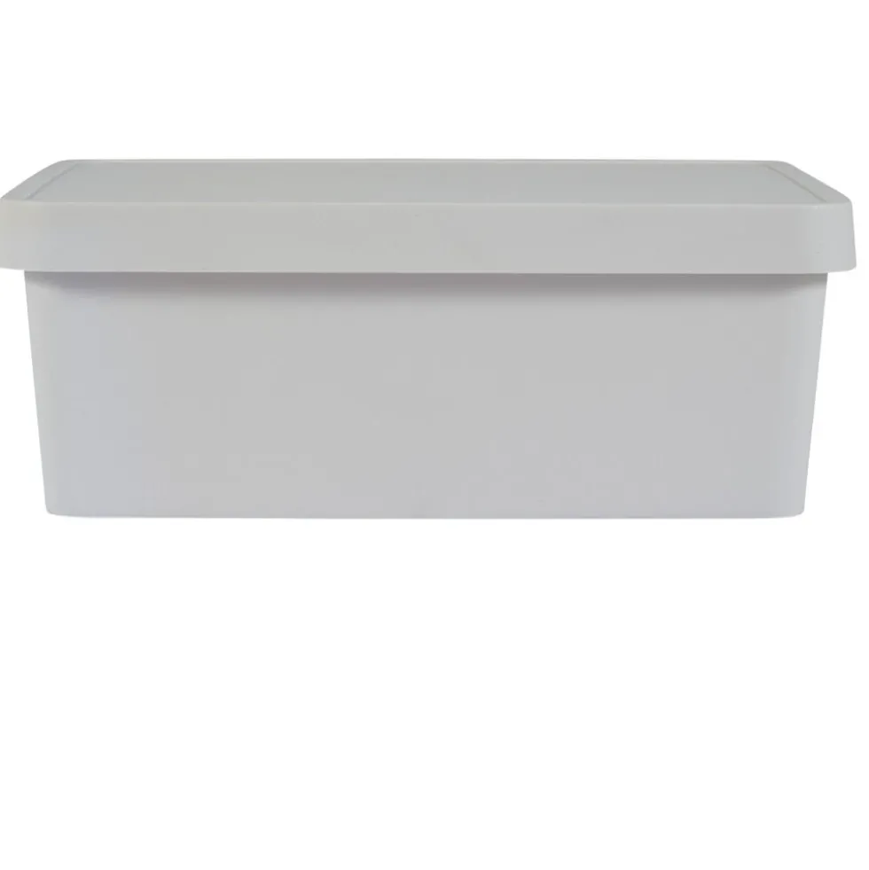Boîte de rangement avec couvercle beige 11 L