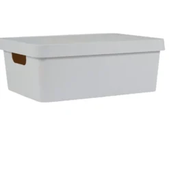 Boîte de rangement avec couvercle beige 11 L