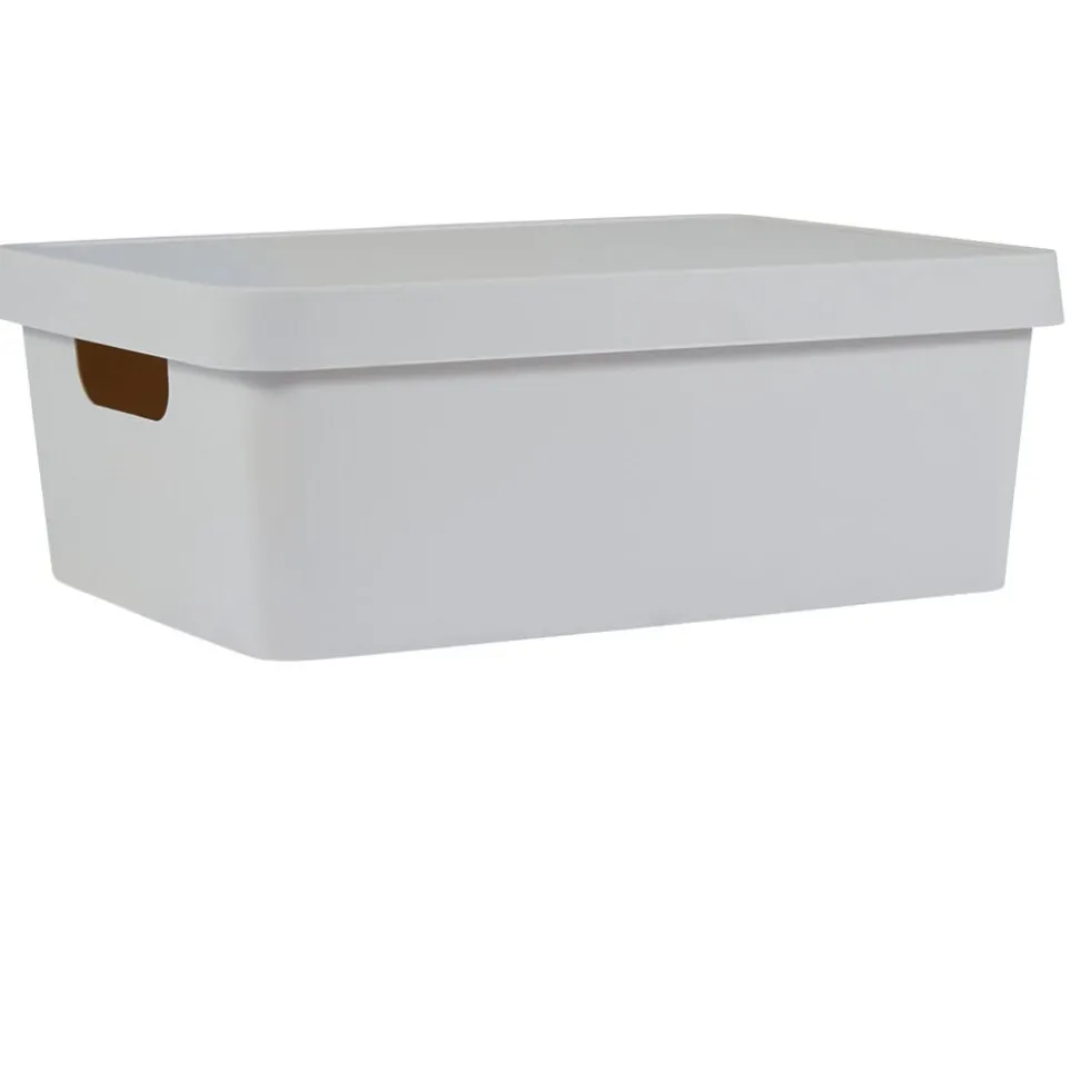 Boîte de rangement avec couvercle beige 11 L