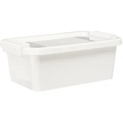 Boîte de rangement avec couvercle blanc transparent 4L