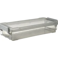 Boîte de rangement avec fermeture à clip gris 4 L