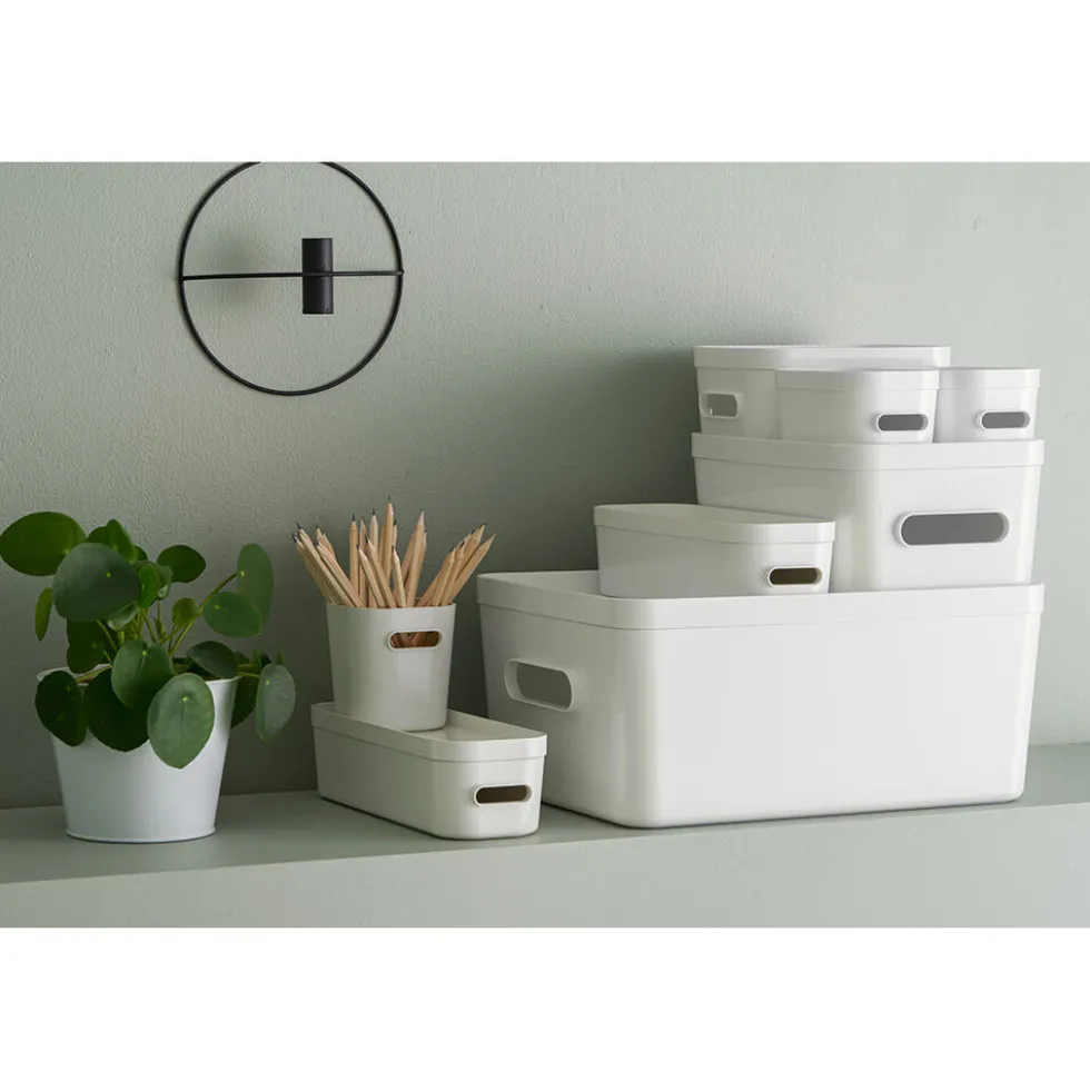 Boîte de rangement avec poignée blanc