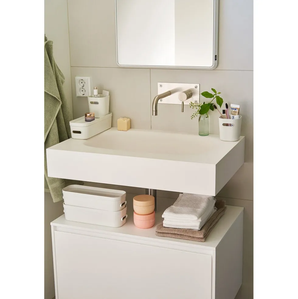 Boîte de rangement avec poignée blanc
