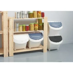 Boîte de rangement blanche avec couvercle 20L