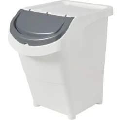Boîte de rangement blanche avec couvercle 40L