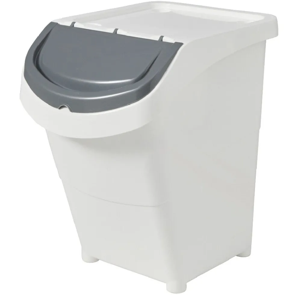 Boîte de rangement blanche avec couvercle 40L