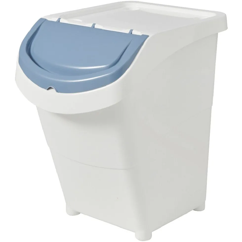 Boîte de rangement blanche avec couvercle 40L