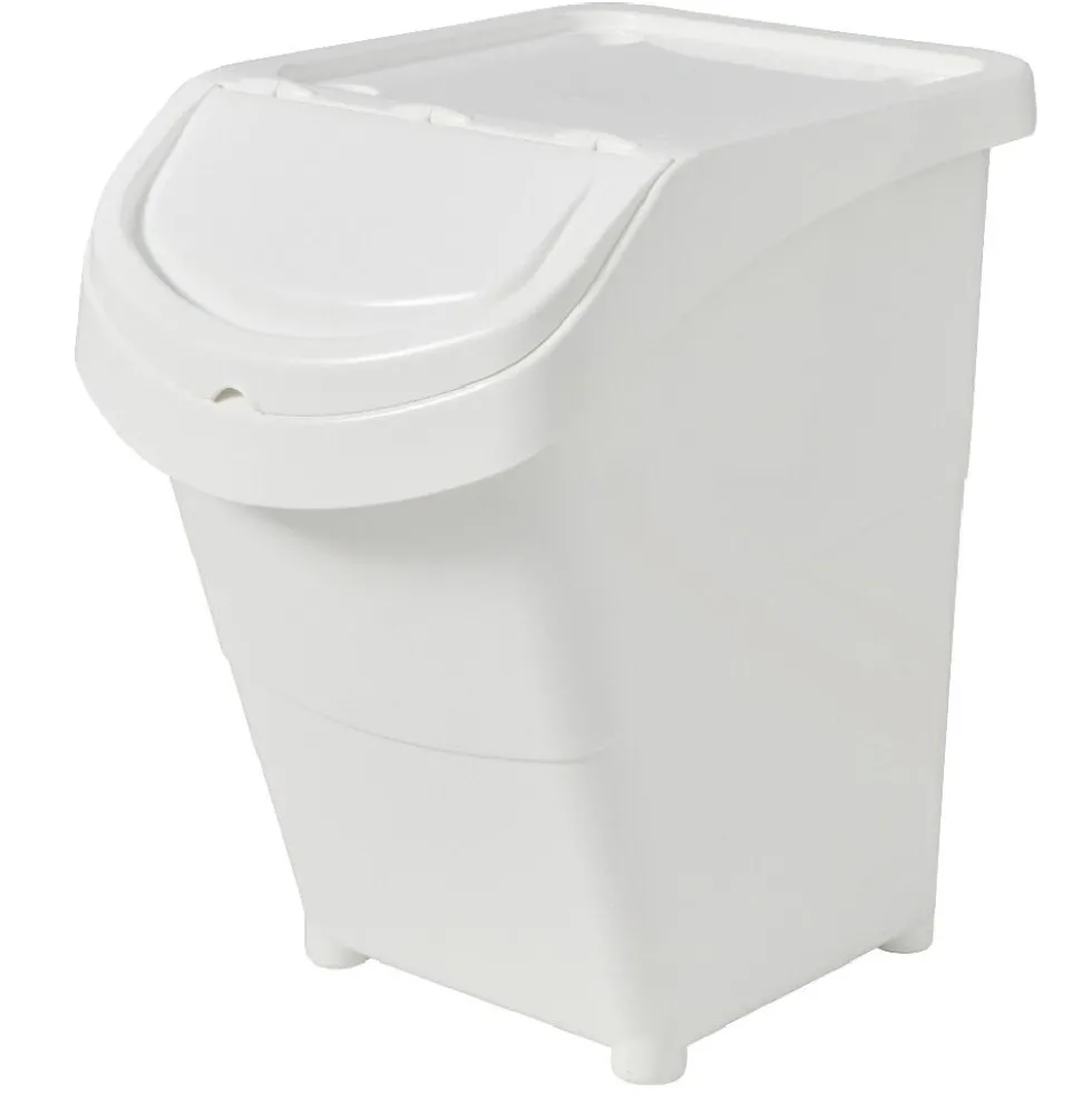Boîte de rangement blanche avec couvercle 40L