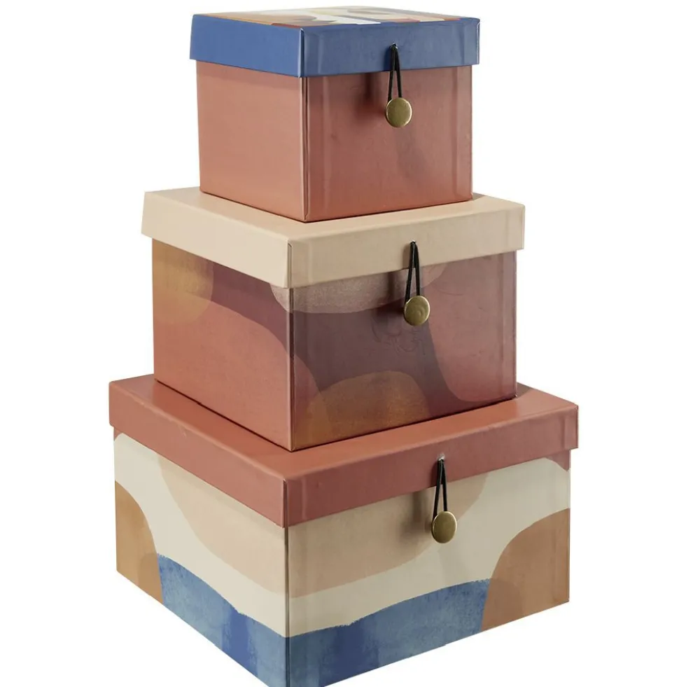 Boîte de rangement carrée déco x3