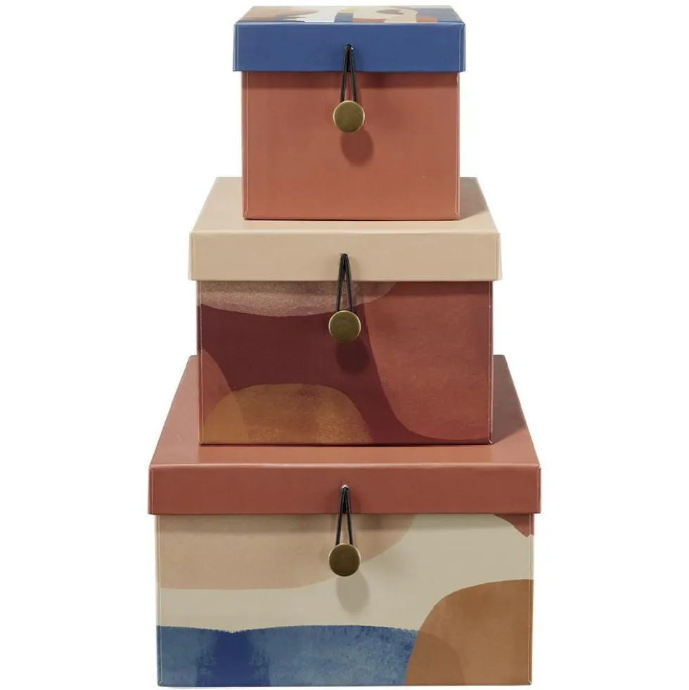Boîte de rangement carrée déco x3