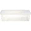 Boîte de rangement dessous de lit blanc transparent avec couvercle 28L