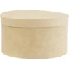Boîte de rangement ronde beige Ø22xH12cm