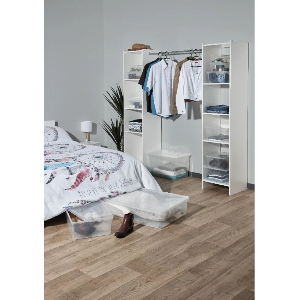 Boîte de rangement transparente 55 L