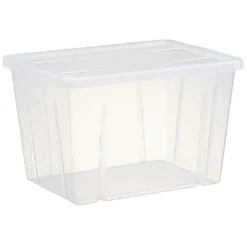 Boîte de rangement transparente avec couvercle 18,8L