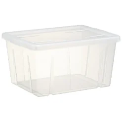 Boîte de rangement transparente avec couvercle 30L