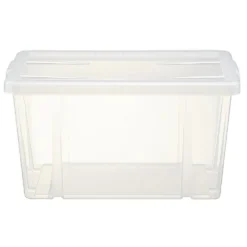 Boîte de rangement transparente avec couvercle 30L