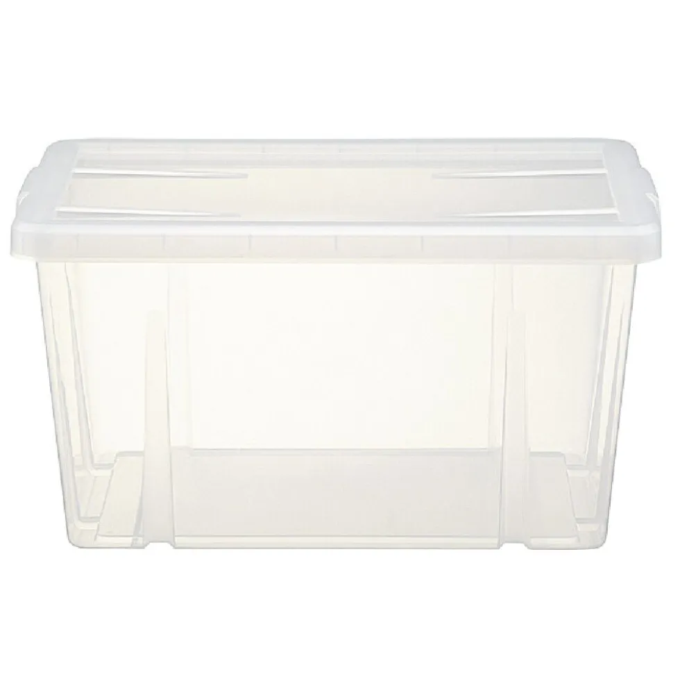 Boîte de rangement transparente avec couvercle 30L
