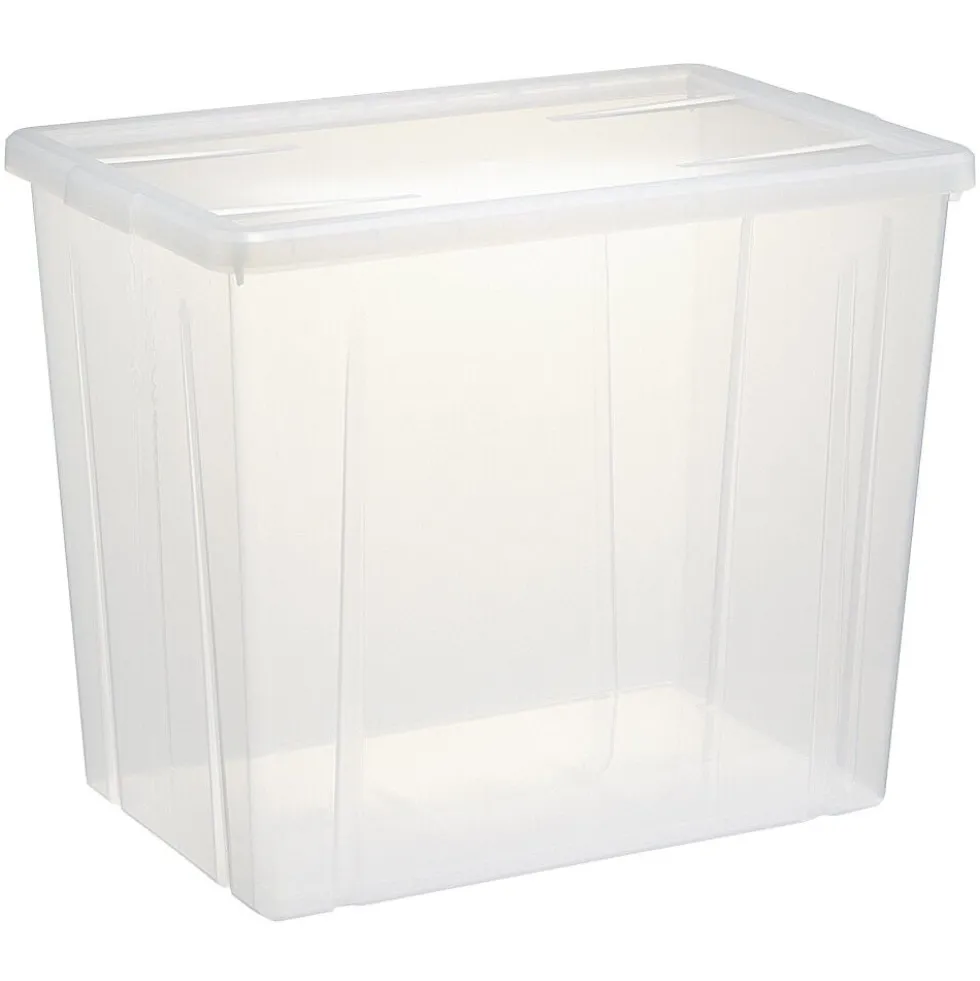 Boîte de rangement transparente avec couvercle 82L