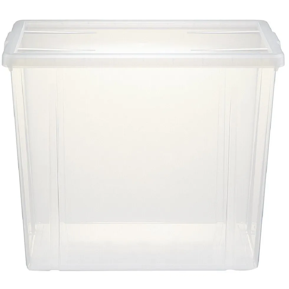 Boîte de rangement transparente avec couvercle 82L