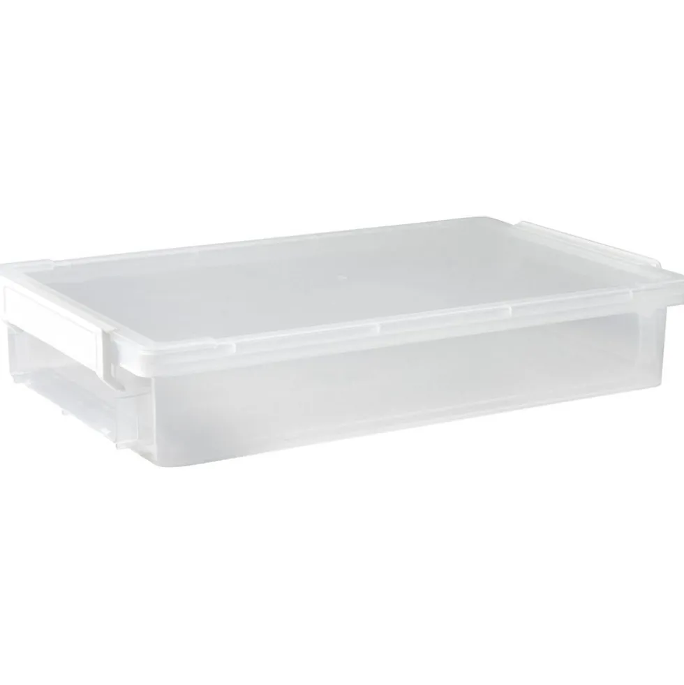 Boîte de rangement transparente A4 fermeture clip 4L