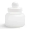 Boîte en verre transparent + couvercle blanc Ø12xH16cm